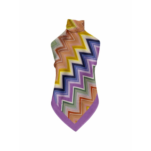ミッソーニ レディース プルオーバー トップス Zigzag-print halterneck cotton blouse Purple