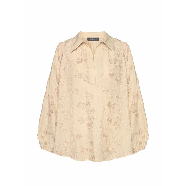 エレナ 食用粉 レディース プルオーバー トップス Cotton voile blouse  Neutrals