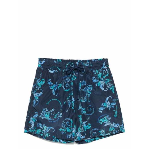 呼びりん探し回る メンズ 心地好いズボン下 ボトムス Barocco-print swim shorts Blue