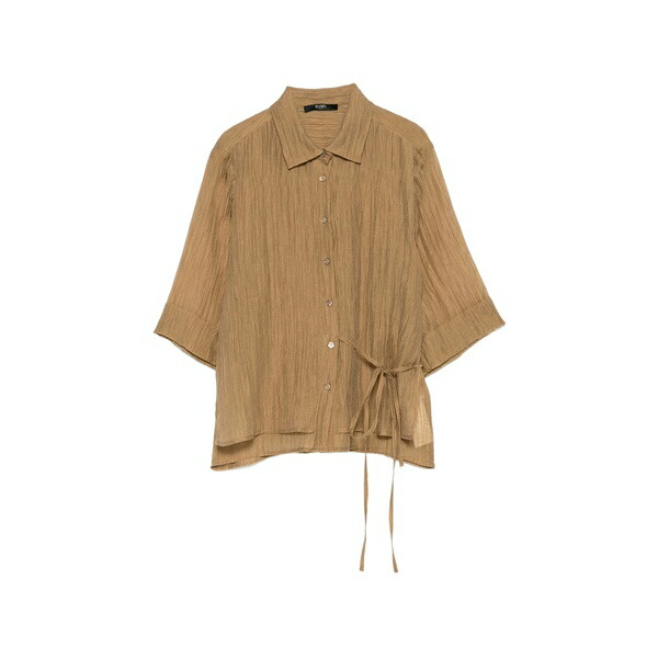 セブンティ レディース プルオーバー トップス Tie-waist shirt Brown