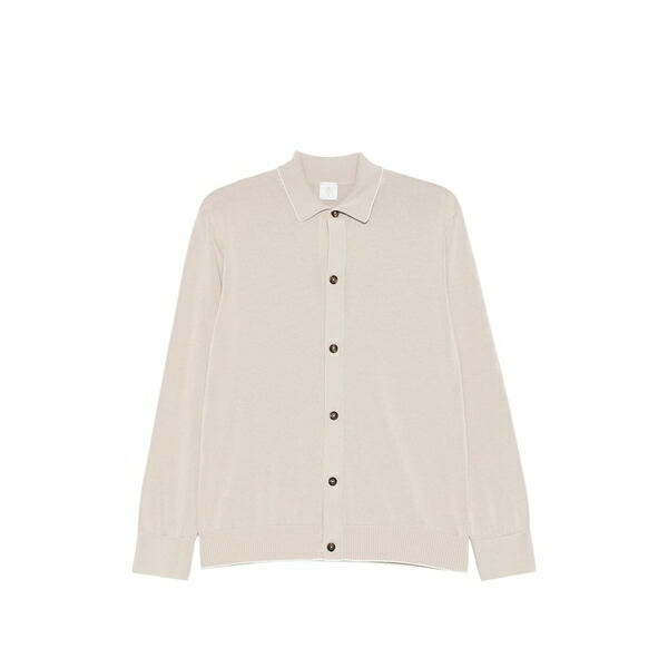 イレブンティ メンズ ジレー アウター Polo-collar cardigan Neutrals