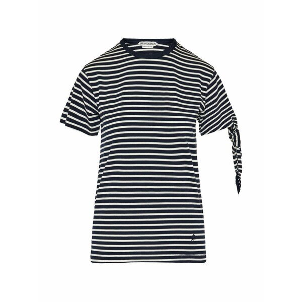 J.W.アンダーソン レディース プルオーバー トップス Striped tie-sleeve t-shirt Blue