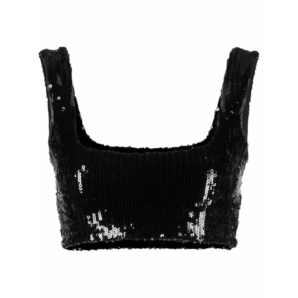 ガルバンロンドン レディース カットソー トップス Beating heart sequin crop top Black