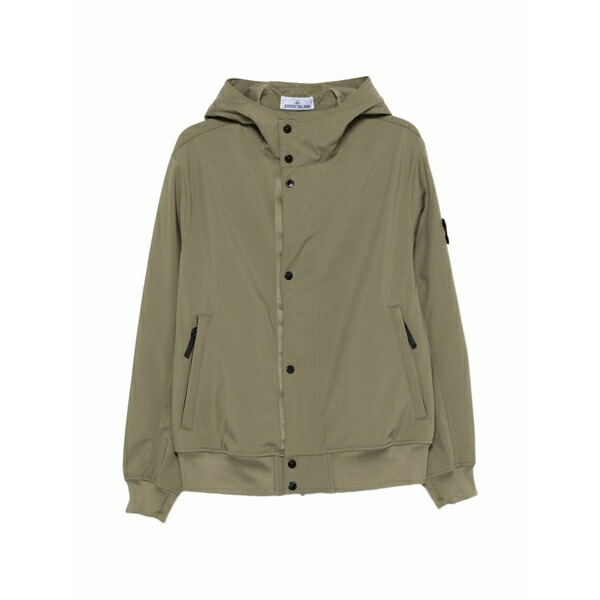 ストーンアイランド メンズ 上衣＆上衣 アウター Logo-patch hooded jacket Green