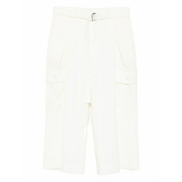 サカイ レディース 心地よいズボン下 ボトムス Belted cargo trousers White