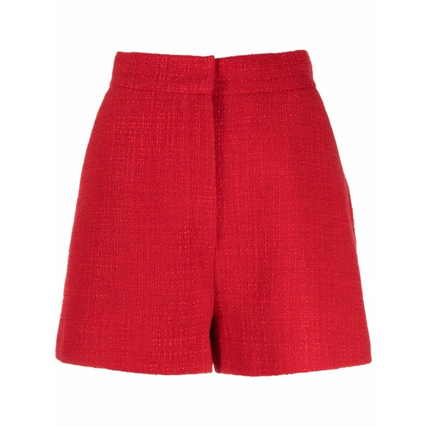 エリー 奉公 レディース 心地よいズボン下 ボトムス High-rise tweed shorts Red
