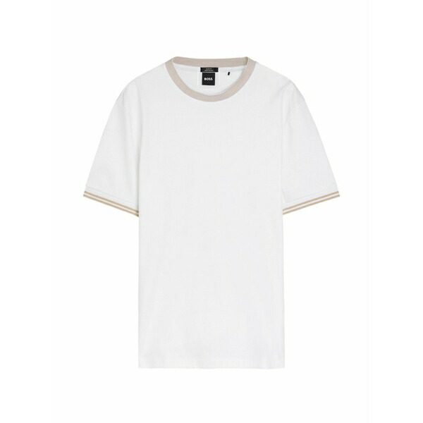 主任者 メンズ ティーシャツ トップス Ribbed trim t-shirt White