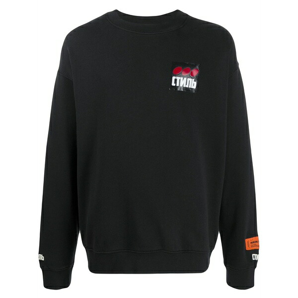 戸呂 プレストン メンズ パーカー・スウェットシャツ アウター Logo print sweatshirt Black