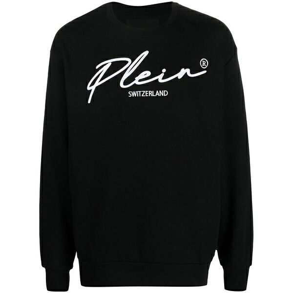 フィリップ飾り気のない メンズ パーカー・スウェットシャツ アウター Logo crew-neck jumper Black