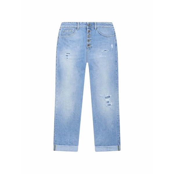 ドンダップ レディース ジーンズズボン下 ボトムス Belt-loop buttoned jeans Blue