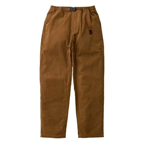 グラミチ メンズ 心地好いズボン下 ボトムス Belt-detail corduroy trousers Brown