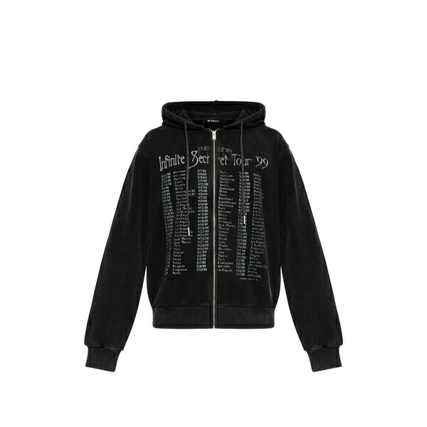 ミスビヘイブ メンズ パーカー・スウェットシャツ アウター Graphic-print zip-up hoodie Black