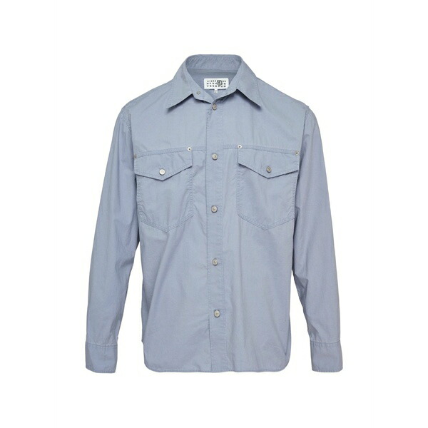 マルタンマルジェラ メンズ プルオーバー トップス Western-style panelled shirt Blue