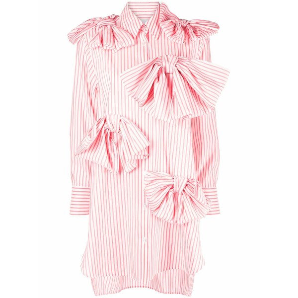 ビクターアンドロルフ レディース 衣裳 トップス Bow-terfly striped shirtdress Pink