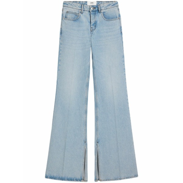 意中の女 レディース ジーンズズボン下 ボトムス  flared-leg cotton jeans Blue