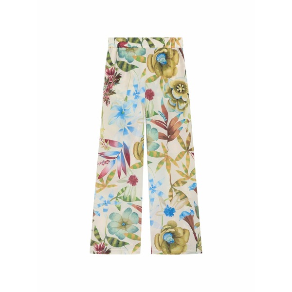 モモン レディース 心地好いズボン下 ボトムス Floral trousers Neutrals