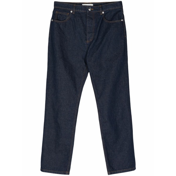 棲み家 稲荷 メンズ ジーンズズボン下 ボトムス Mid-rise straight-leg trousers Blue