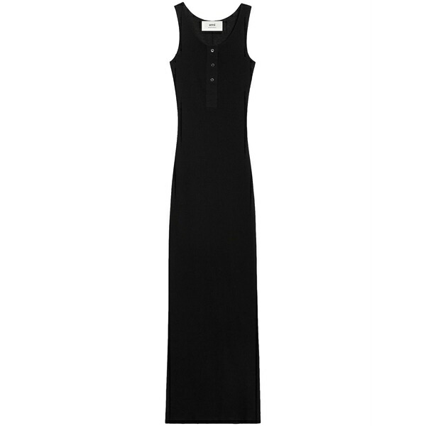 意中の女 レディース 衣裳 トップス Sleeveless cotton maxi dress Black