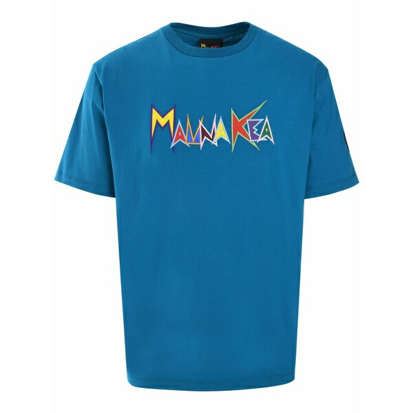 マウナ 世話をする メンズ ティーシャツ トップス Heritage macro logo-embroidered t-shirt Blue