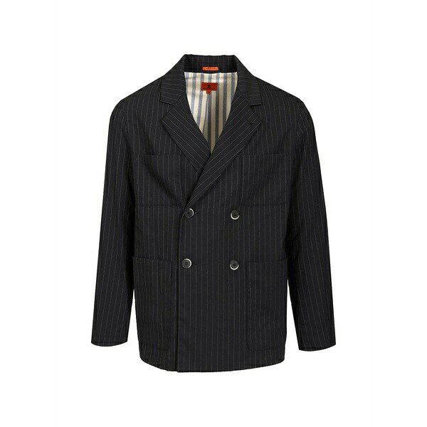 バレナ メンズ 上衣＆上衣 アウター Button striped blazer Black