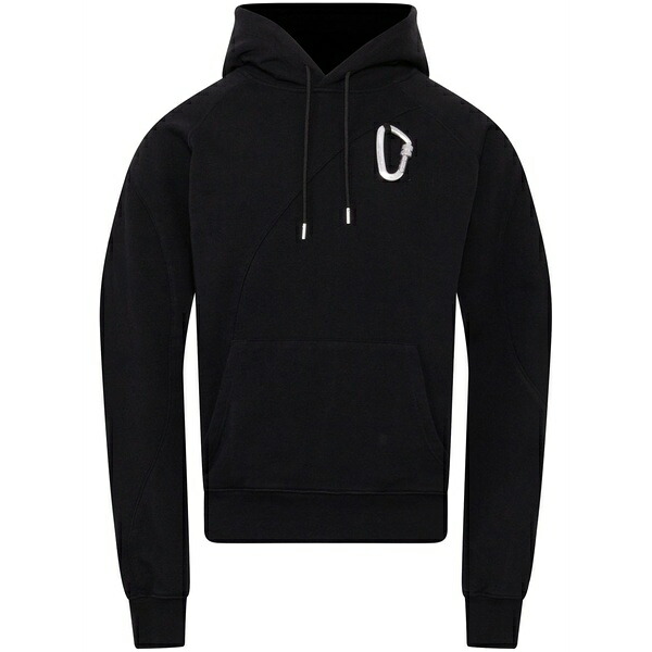 ヘリオットエミル メンズ パーカー・スウェットシャツ アウター Carabiner-detail hoodie Black