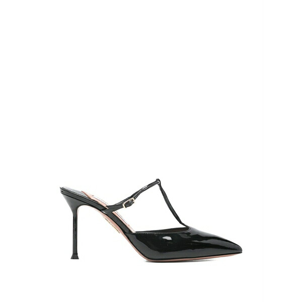 アクアズーラ レディース サンダル シューズ T-strap heeled mules Black