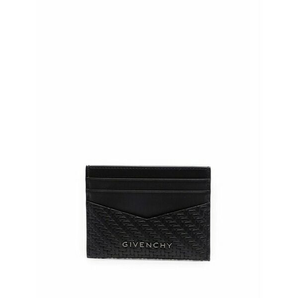ジバンシー メンズ 札入れ 佩び物 Logo-plaque detail card holder Black