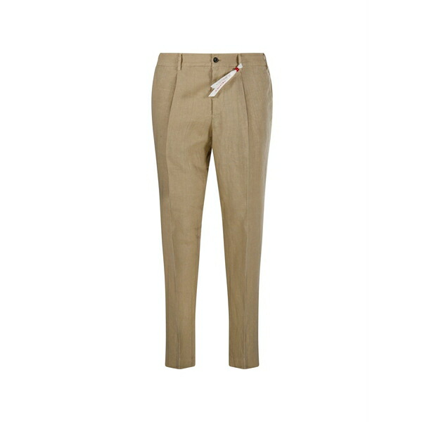サンタニエロ メンズ 心地好いズボン下 ボトムス Irno pleated trousers Neutrals