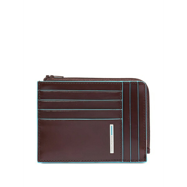 ピークアドロ  メンズ 金入れ 付属物 Zipped leather card holder Brown
