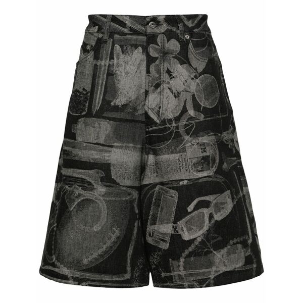 象牙色 メンズ 心地好いズボン下 ボトムス Xray jacquard-print shorts Black