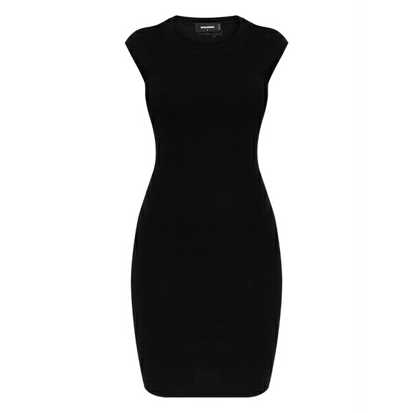ディースクエアード レディース 衣裳 トップス Short-sleeved bodycon mini day dress Black