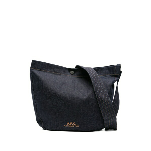 アーペーセー レディース ショルダーバッグ バッグ Medium denim crossbody bag Blue|asty