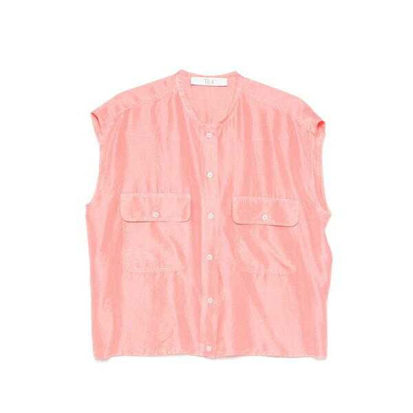 テラ レディース プルオーバー トップス Flap-pocket button-up shirt Pink