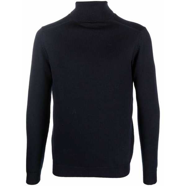 ロベルトコリーナ メンズ 編み物\u0026プルオーバー アウター Ribbed hem roll-neck jumper Blue