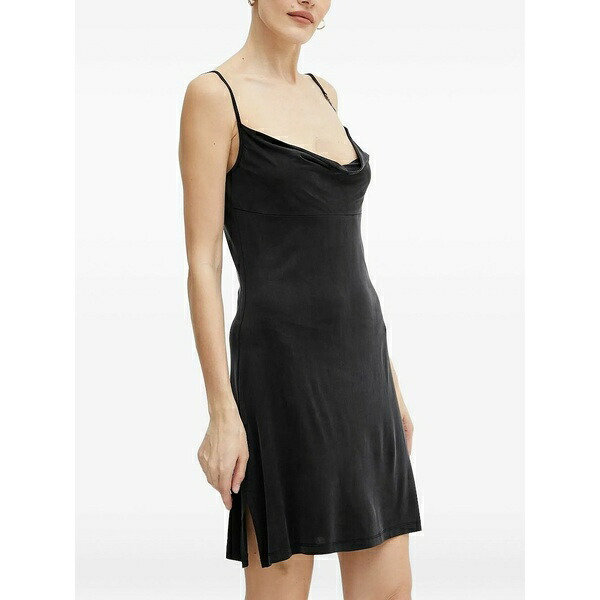 呼びりん探し回る レディース 衣裳 トップス Cowl-neck strap dress Black