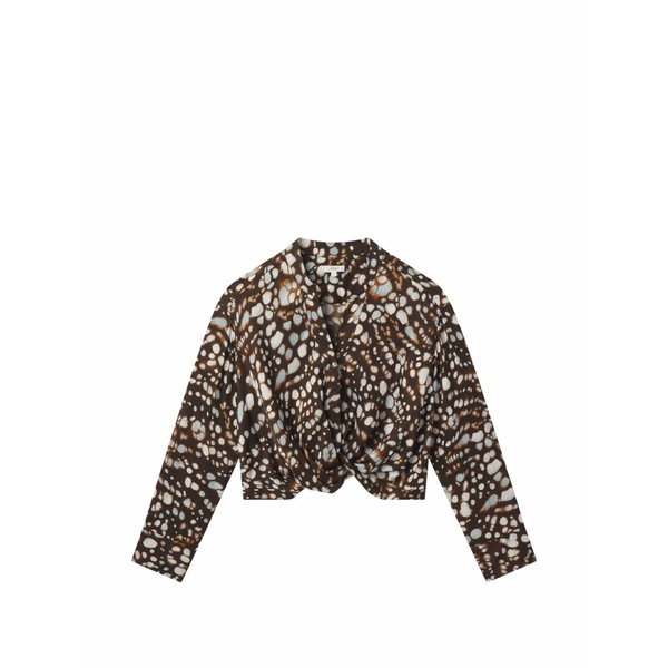 エーエルシー レディース プルオーバー トップス Long-sleeve v-neck blouse  Brown