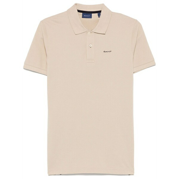 ガント メンズ スポーツシャツ トップス Embroidered-logo polo shirt Neutrals