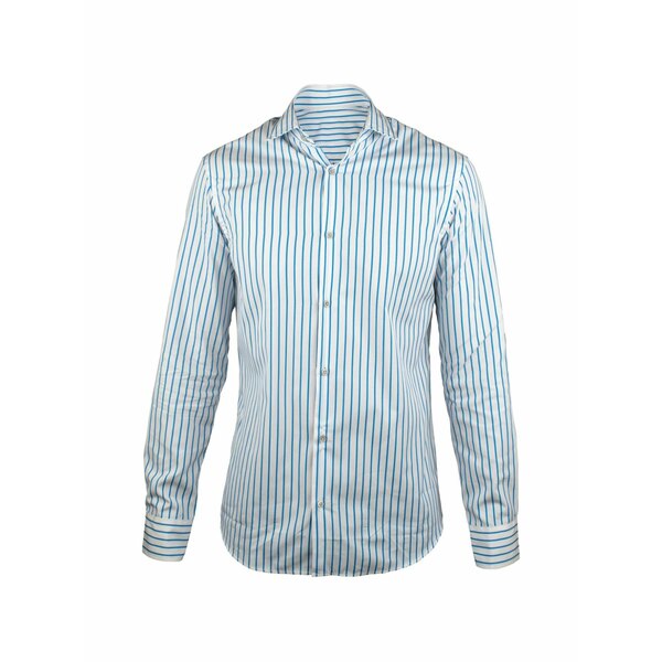 ムーレー メンズ プルオーバー トップス Striped buttoned shirt White