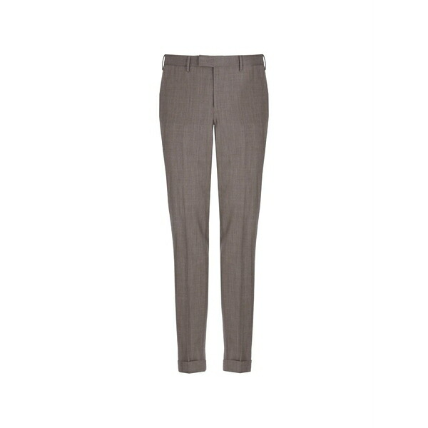 PTトリノ メンズ 心地好いズボン下 ボトムス Pressed-crease turn-up trousers Brown