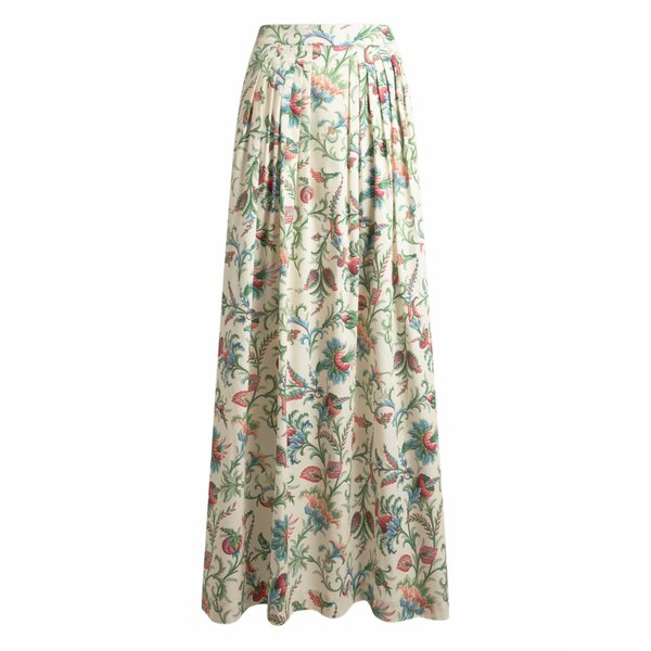 エトロ レディース スコート ボトムス Pleated floral-motif maxi skirt Neutrals