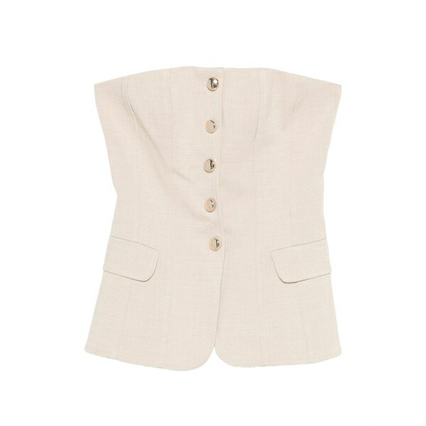マージュ レディース プルオーバー トップス Buttoned sleeveless top Neutrals