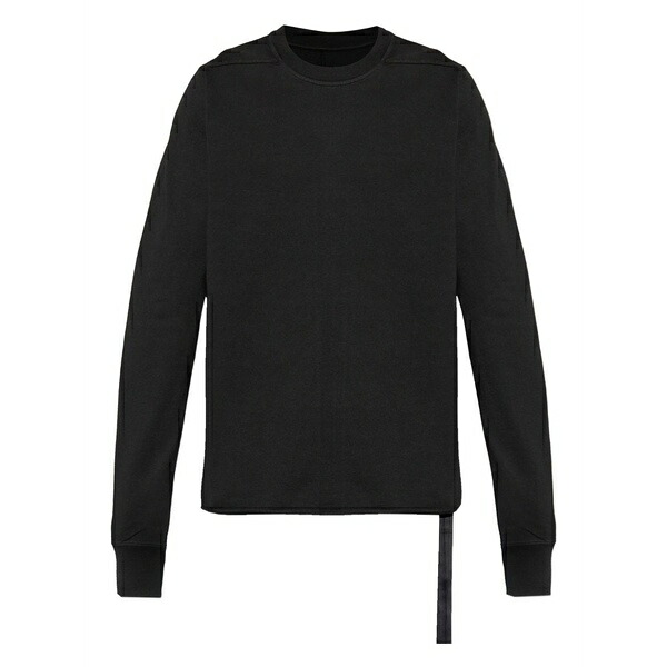 リックオウエンス メンズ プルオーバー トップス Long-sleeve raw-edge t-shirt Black