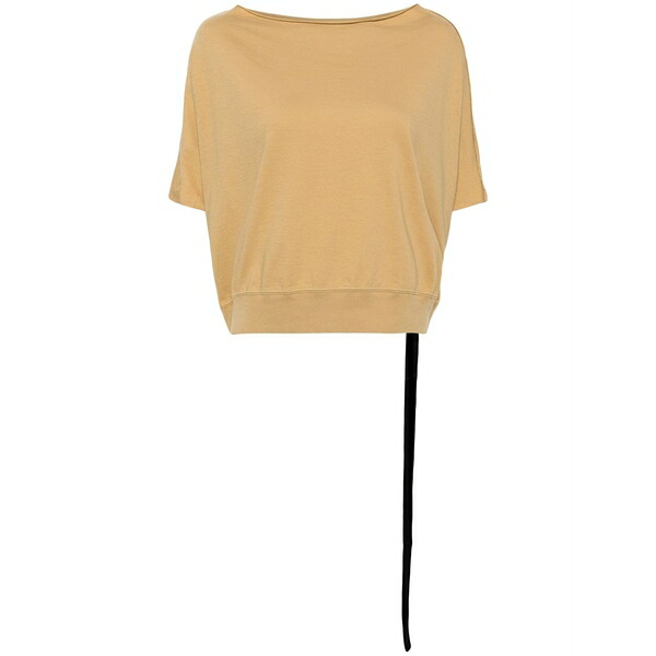 リックオウエンス レディース ティーシャツ トップス Cropped cotton t-shirt Neutrals