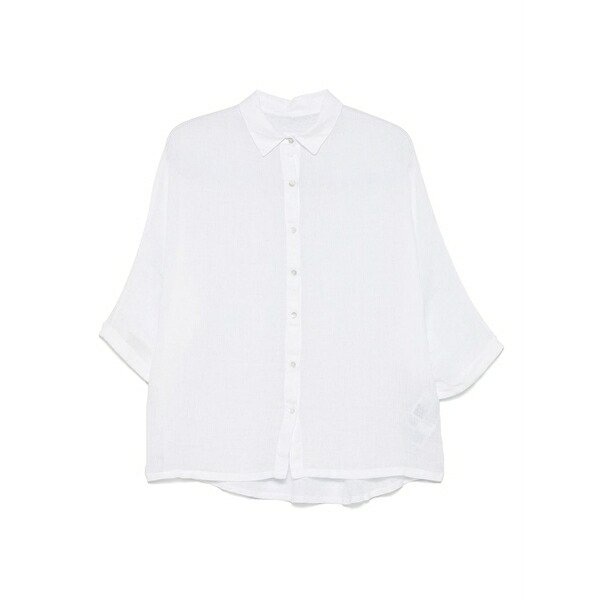 １２０％リノ レディース プルオーバー トップス Linen shirt White