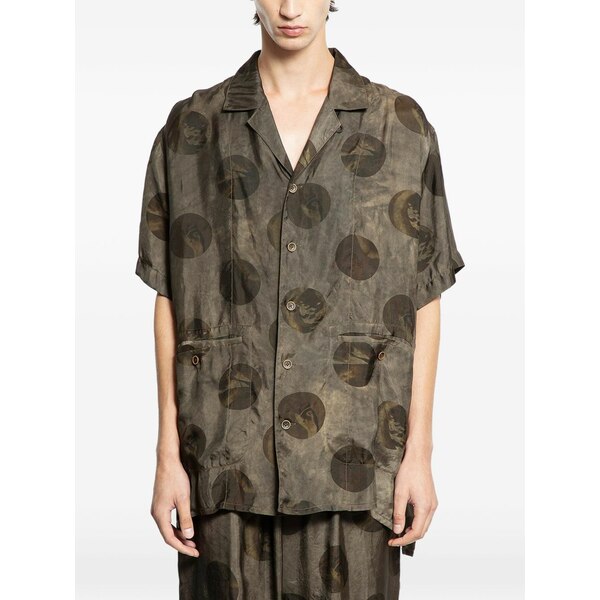 ユマ・一 メンズ ティーシャツ トップス Terry printed shirt Grey