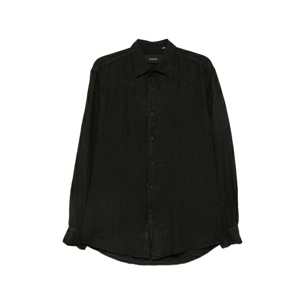 御召しものメイン メンズ ティーシャツ トップス Linen shirt Brown