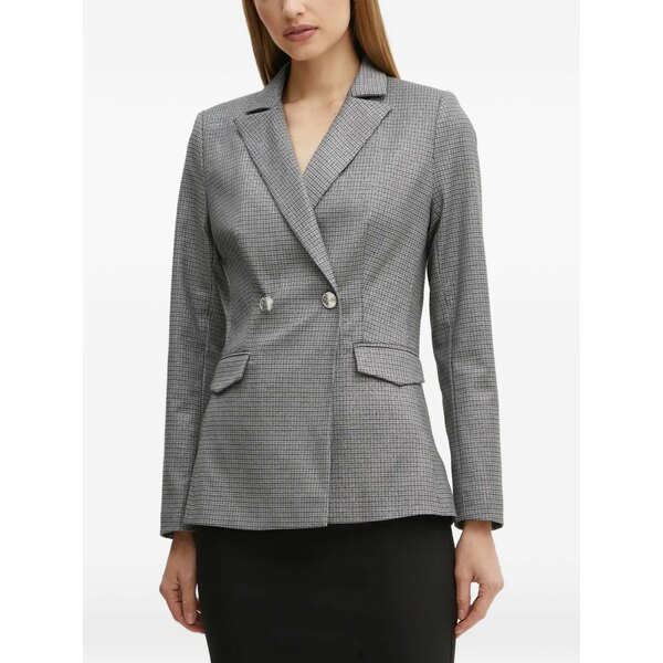 モーガンレーン レディース 上衣＆上衣 アウター Double-breasted check blazer Grey