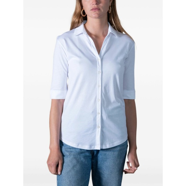 作り名 御召しもの レディース ティーシャツ トップス Lili button-up shirt White