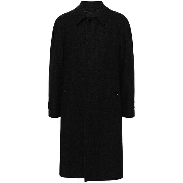 ラルディーニ メンズ 厚地の外套 アウター Striped coat Black