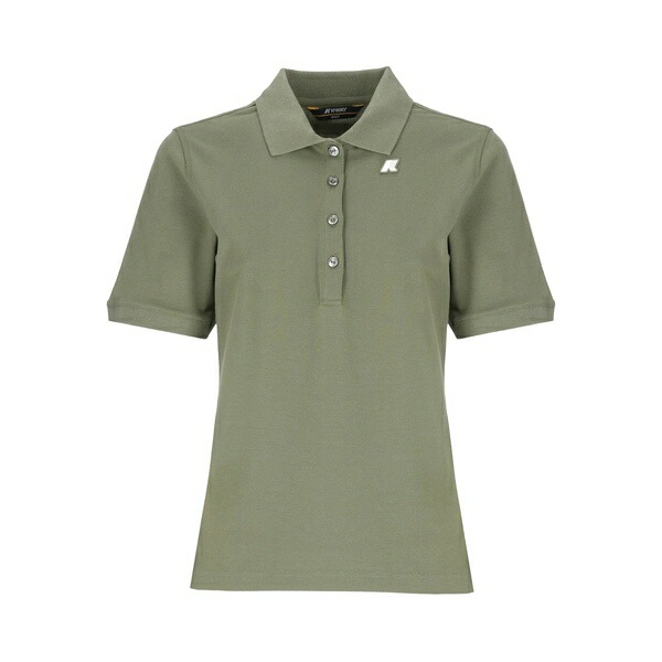 ケイ通い路 レディース スポーツシャツ トップス Three-button short-sleeve polo top Green